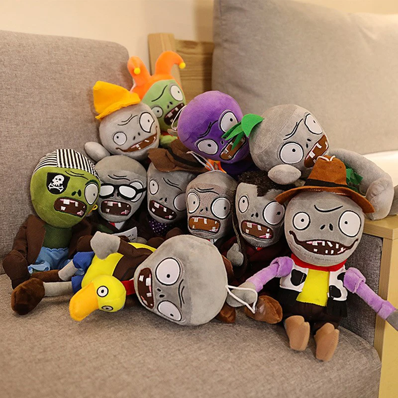 30cm Plants VS Zombies Stuffed Plush Doll Toys Microphone Zombie  Newspaper Zombie Cartoon Game Cosplay Anime Figure Kids Gifts