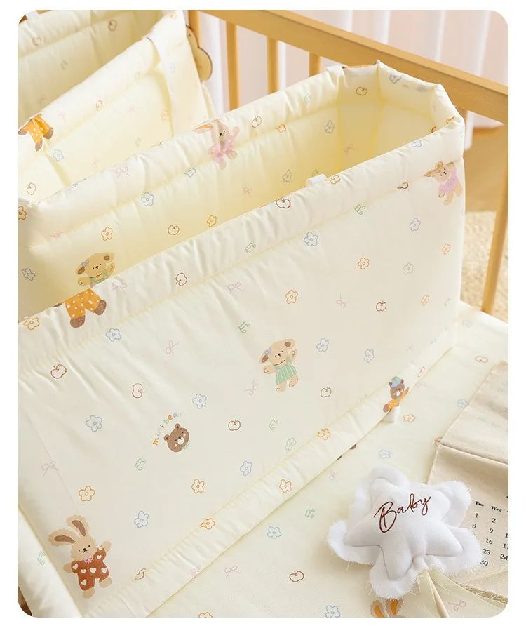 Krippe Bumpe Weiche Reine Baby Bettgitter Wrap Anti-Kollisionsstreifen für Baby Bettgitter Spleißen Bett Schutz Abdeckung Baby Bett Stoßstange – Detail 17