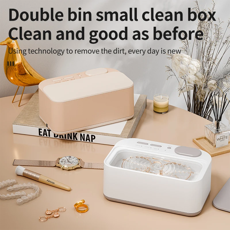 48Khz Cleaning Machine Ultrasonic Cleaner Double Bin Vibration Full Cleaning Jewelry Household Watch strap cleaning