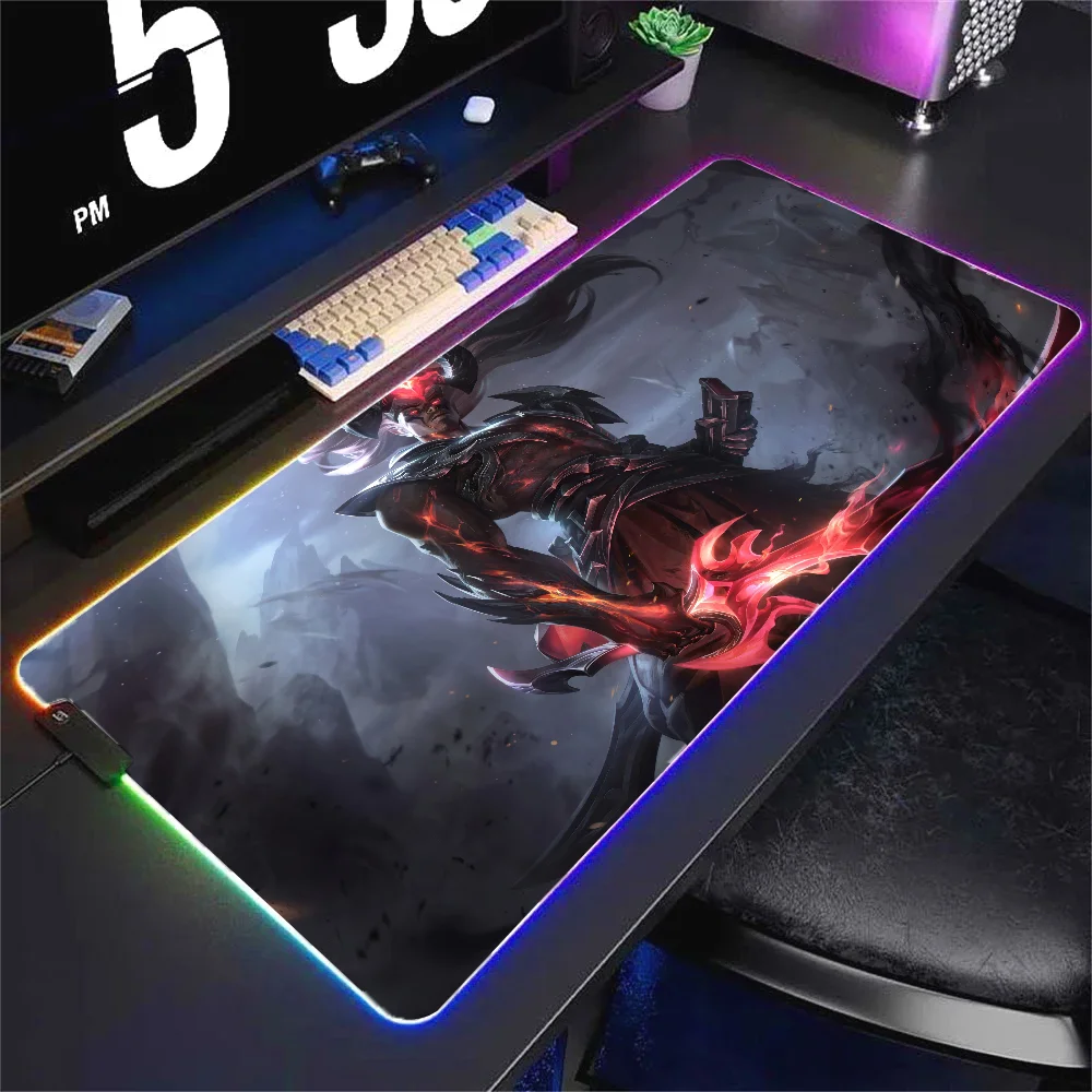 Yasuo League Of Legends Mousepad XXL RGB Gaming Mouse Pads HD Black Gamer Accessories Large LED