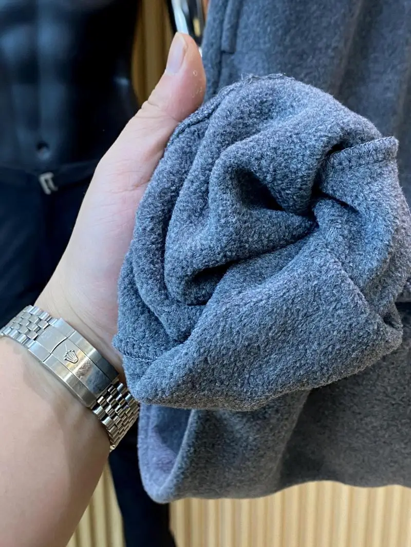   Waed Fce Thiened الشتاء عارضة السراويل للرجال بسيطة Sle الدافئة الشباب مستقيم الساق السراويل الطويلة