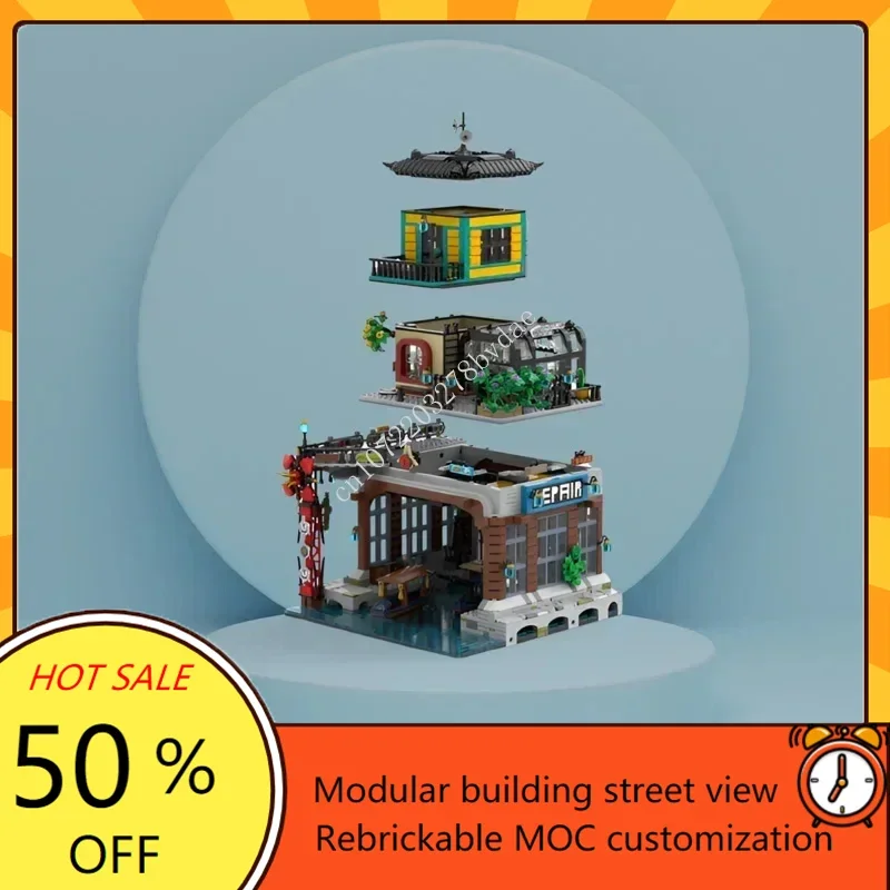 3239PCS NINJA City Expansion Modular MOC Creative street view Model Custom Puzzles Architecture Assembly Model Toys Gifts