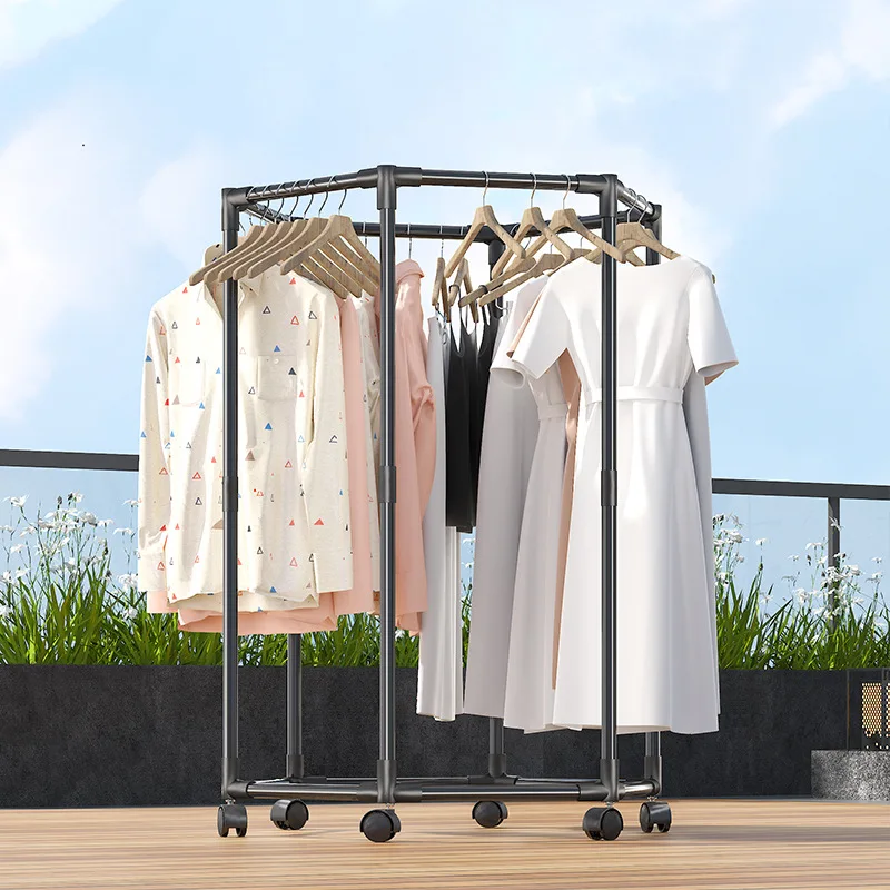 Clothes drying rack Floor-to-ceiling household balcony Indoor multi-functional rotating