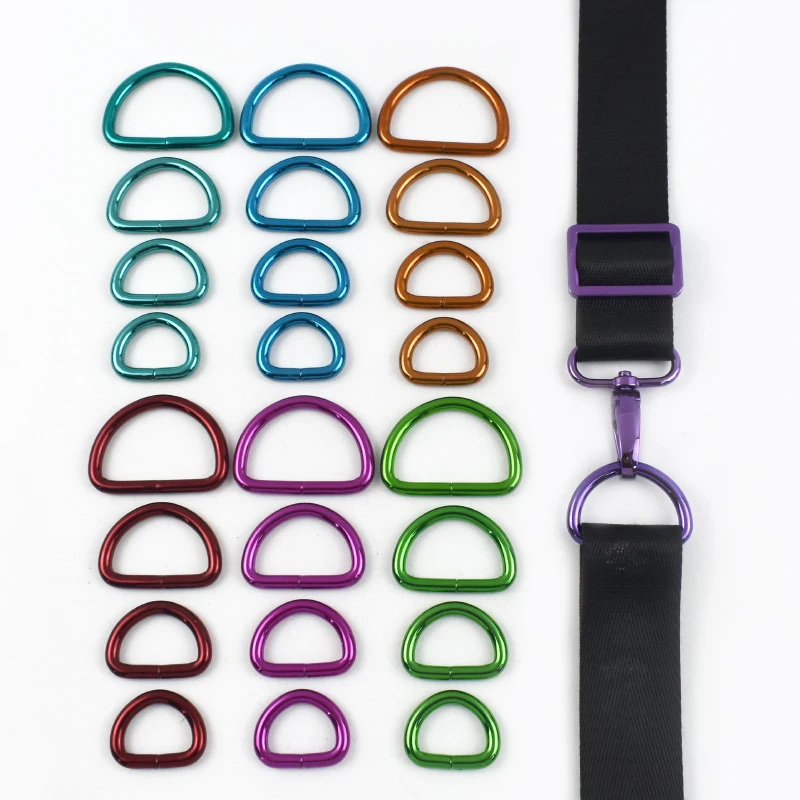 5/10Pcs 20-38mm Metal D Ring Buckle Bag Strap Handbag Loop Connect Hook Webbing Adjust Clasp Pet Collar Keychain DIY Accessories