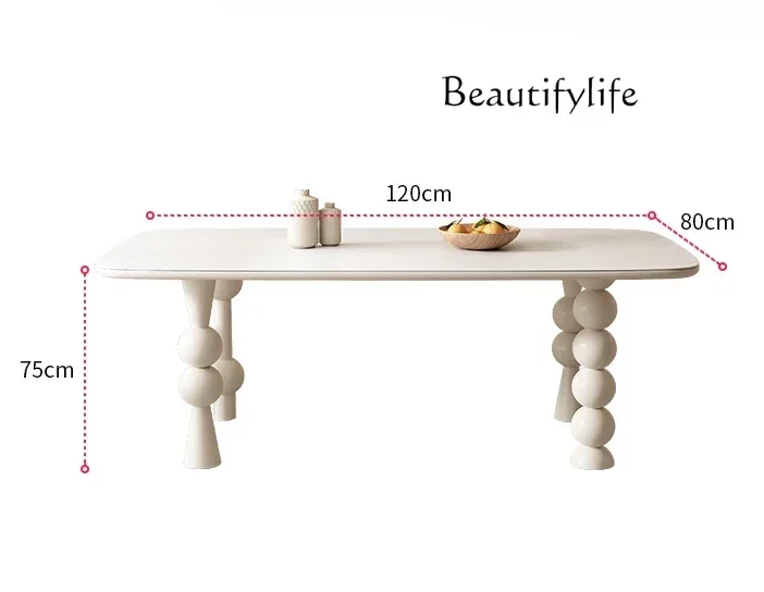 0 Tables et chaises de salle à manger de Style crème, plaque de pierre en bois massif, ensemble pour la maison