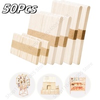 50Pcs Stirring Stick Popsicle Ice Cream Stick Handmade DIY Resin Mold Wood Ice Pop Sticks Making Tools Model Craft Decoration