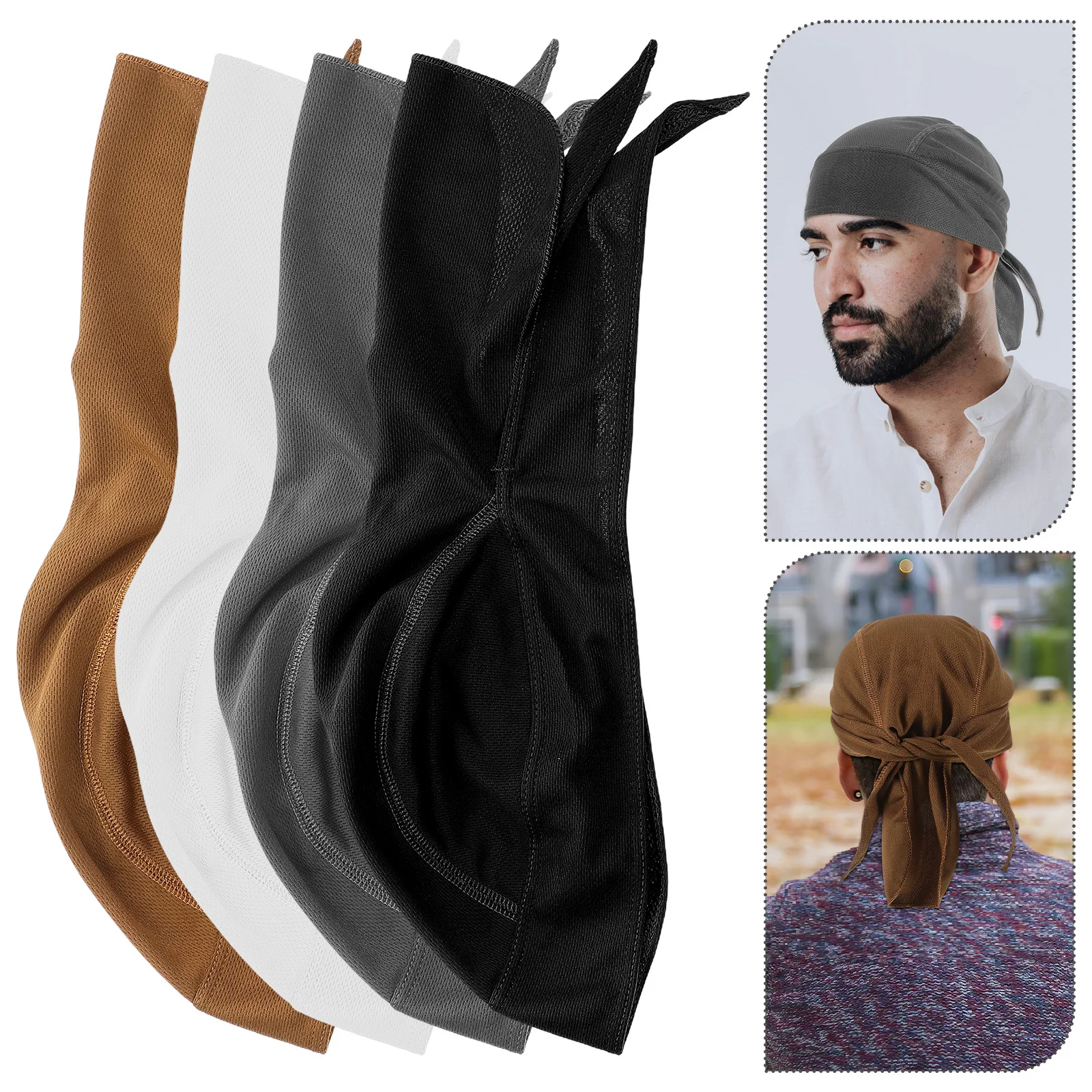 

4Pcs Bicycle Pirate Hat Breathable Sweat Wicking Cooling Cycling Head Wrap Outdoor Sports Cap Pirate Hat Bandana