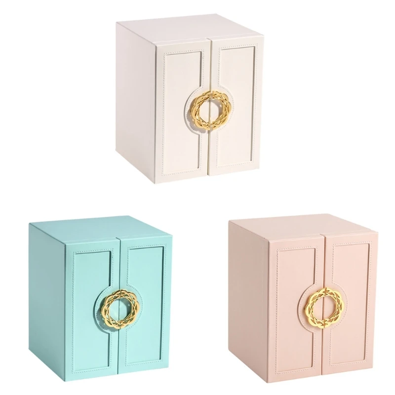 

Jewelry Organization Box with 5 Drawers and Necklace Side Doors Accessories Box