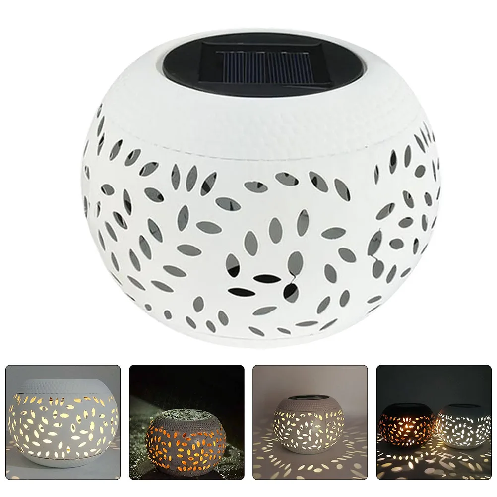 

Solar Lamp Outdoor Garden Light Yard Patio Lawn Decorative Led Iron Art Simulation Ceramic Table Lantern Backyard Decor