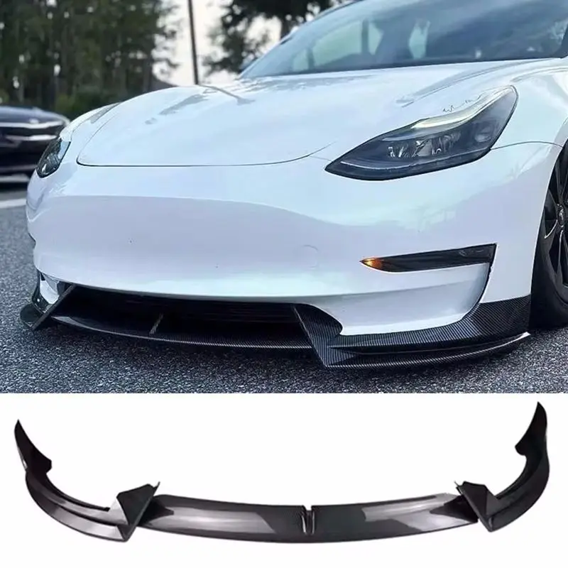 

For Tesla Model 3 2017-2023 Gloss Black Front Bumper Lip Chin Diffuser Body Kit Spoiler Deflector Tuning Accessories Modified