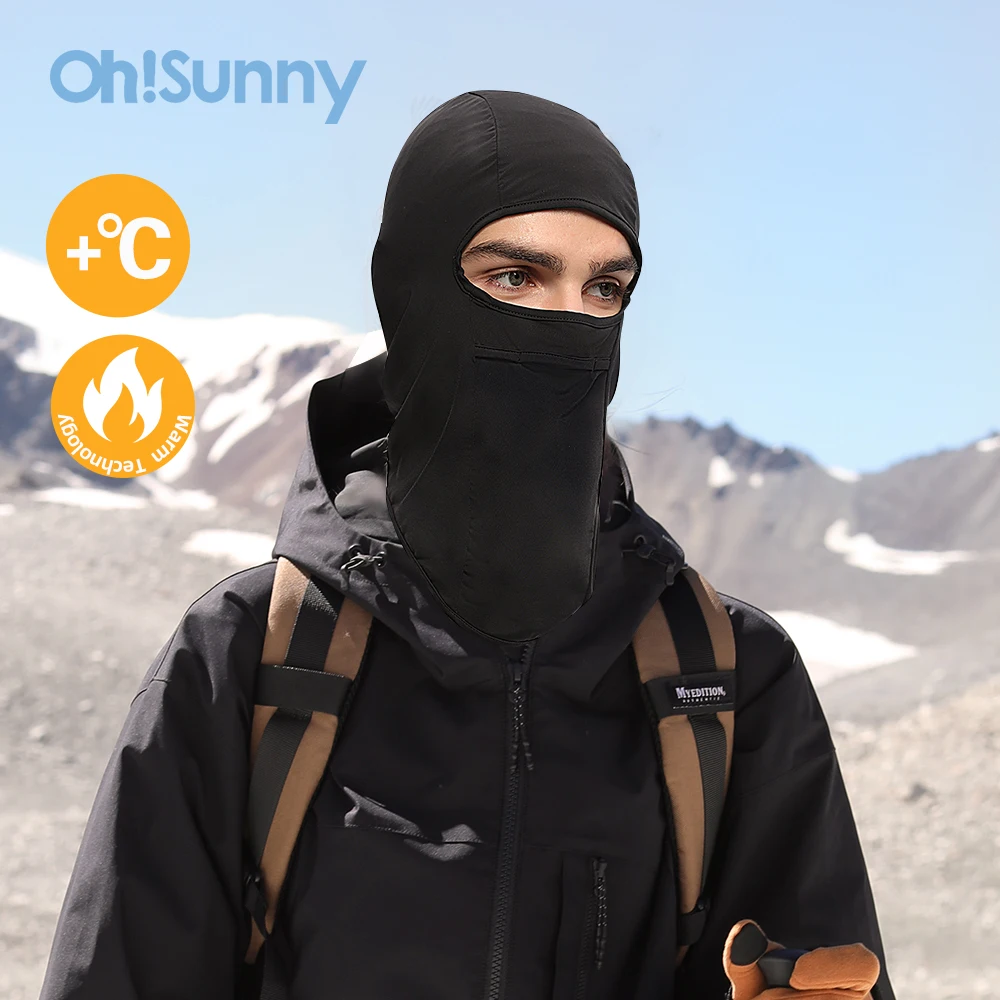 OhSunny Plush Skiing Balaclava Full Face Cover Winter Warm Windproof Neck Protect Headgear Outdoor Cycling Motorcycle Beanie