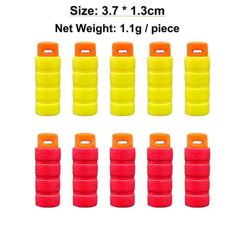 3.7cm MK Short Soft Bullet EVA Foam Soft Bullet Gun Slub Performance CS Game Toy Accessories Half Length for Nerf Blaster