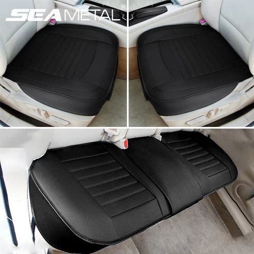 SEAMETAL-funda de asiento de coche Premium, Protector de asiento de vehículo envuelto de cuero PU, cojín antideslizante Universal para camioneta Sedan Suv