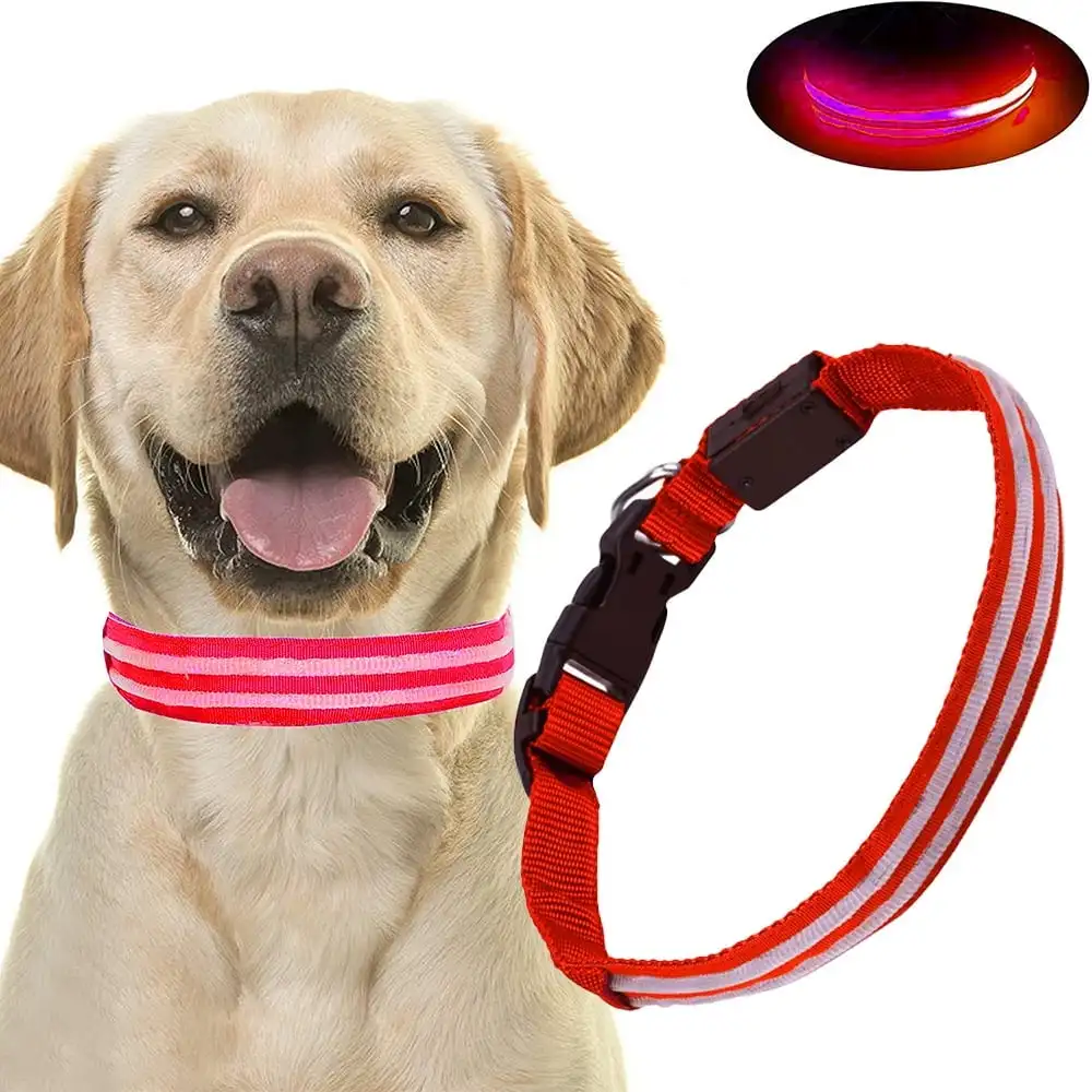 

Flashing LED Dog Collar - Waterproof Light up Dog Collar USB Rechargeable