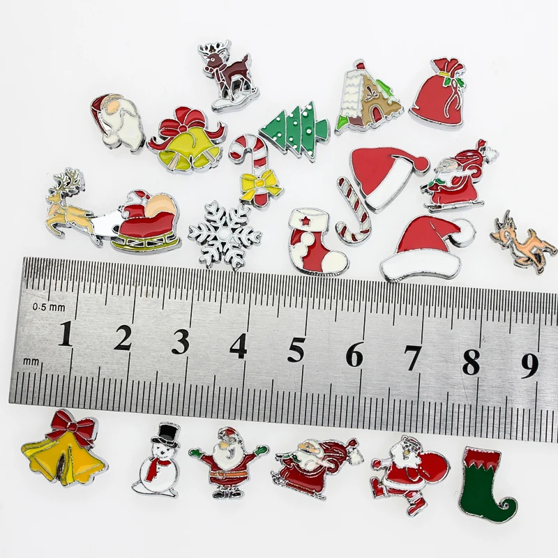 10p Enamel Slide Charms Inner 8mm DIY Accessories Christmas Halloween Fit Bracelet Belt Collar Keychain Jewelry Women Kids Gift