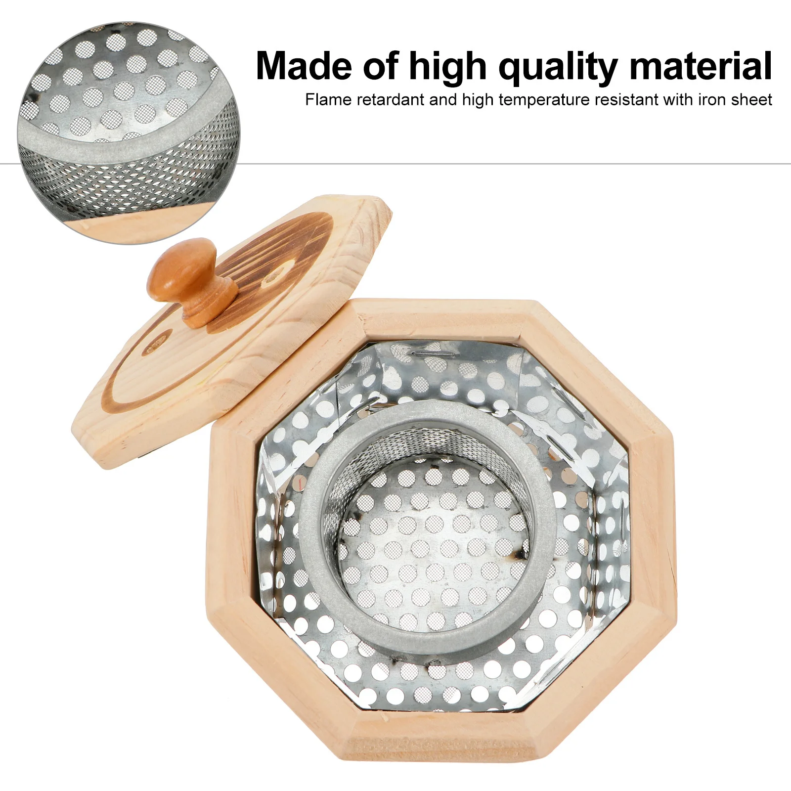 

Natural Oak Moxibustion Box Household Wooden Therapy Double Layer Ash Filter Flame Retardant Heat Resistant Moxa Box Burner Can