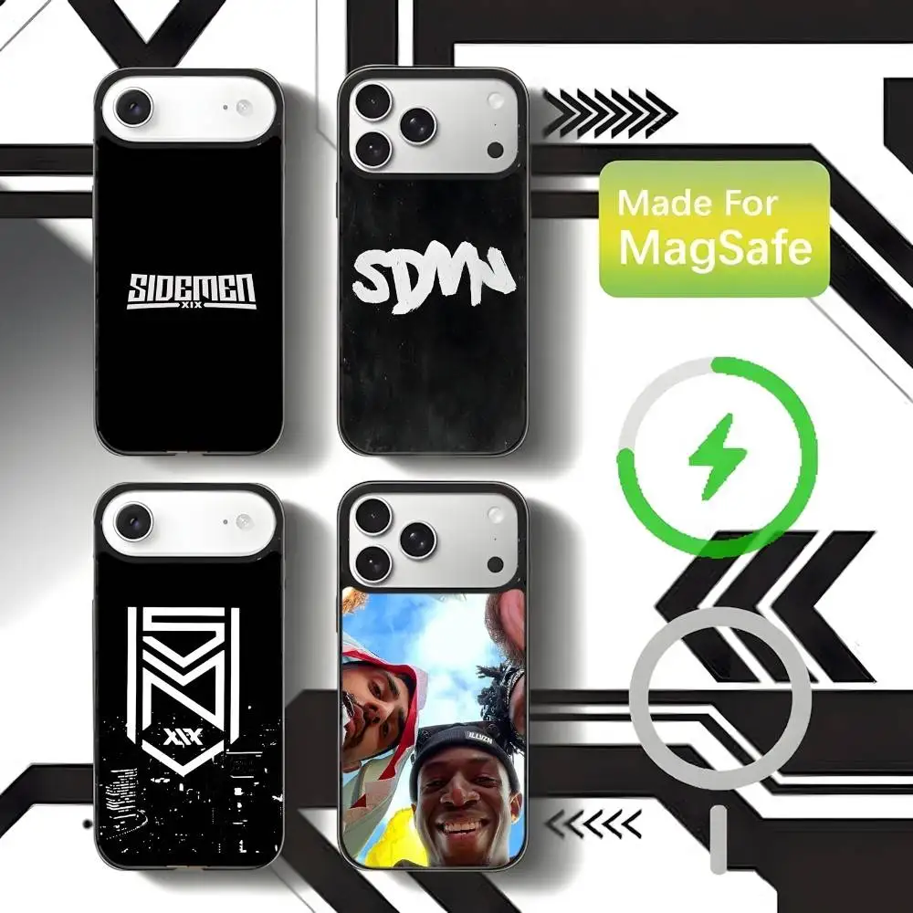 

Sidemen SDMN Phone Case For iPhone 17,16,15,14,13,12,11,Pro,Max,Plus,Mini,E Magnetic Magsafe Wireless Charging