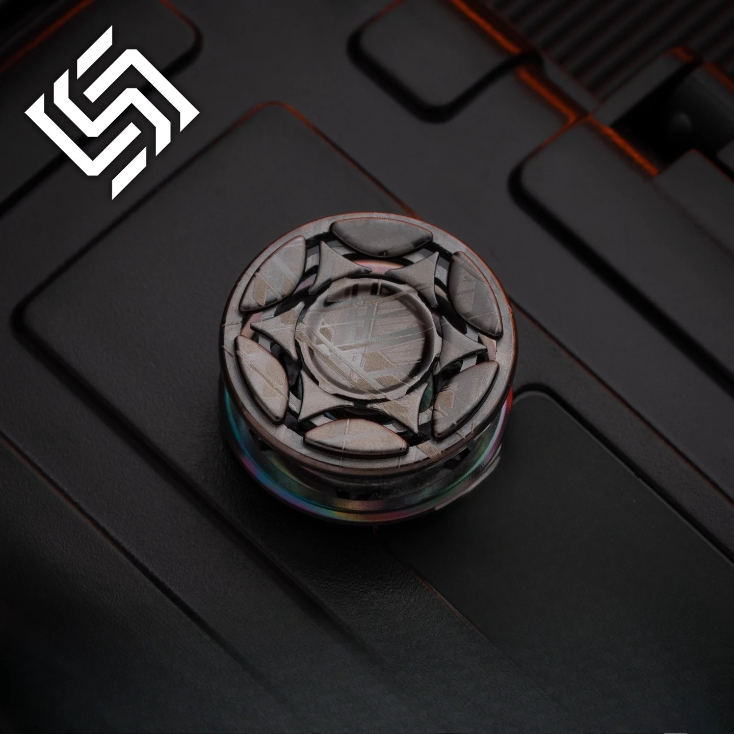 YIJIE EDC Hexagrama Fidget Spinner Brinquedo de descompressão com travamento de metal mecânico