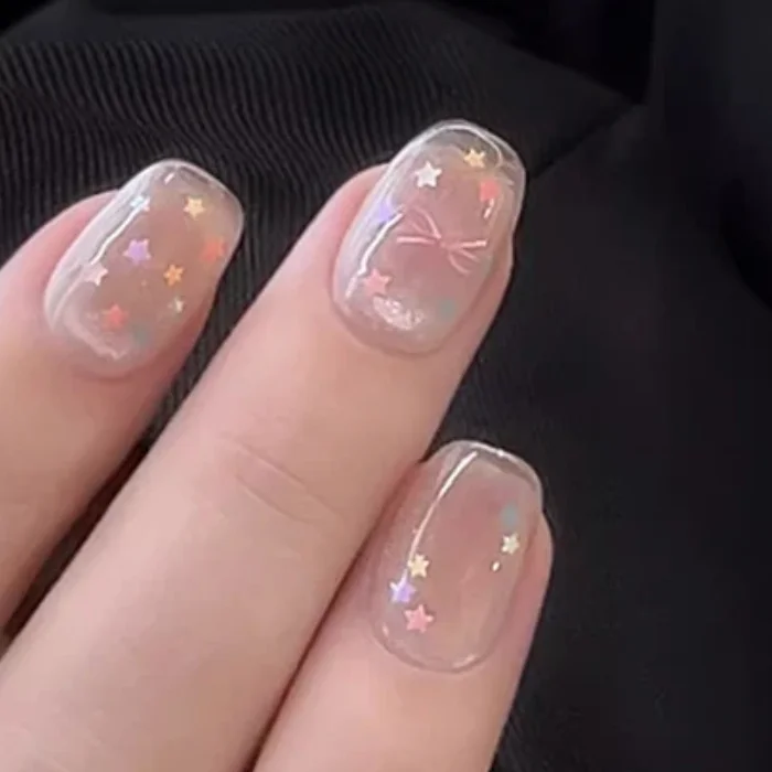 لطيف شكل نجمة معكرون اللون مسمار بريق لمسمار الفن مسمار سحر الديكور اكسسوارات مسمار الفن DIY بها بنفسك #1