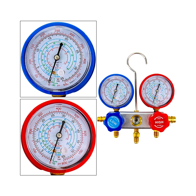 Manifold Gauge Set Manometer Diagnostic Tool R134a R22 R410a R404a for Auto AC Air Conditioning Refrigerant Gas