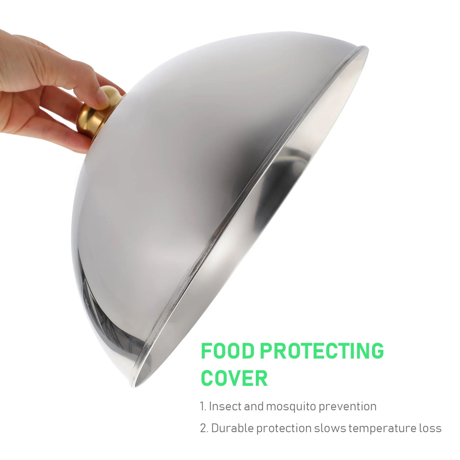 

1Pcs Round Dome Stainless Steel Food Cover Dust Proof Food Protector Kitchen Supply for Restaurant Hotel Home Kitchen Supply