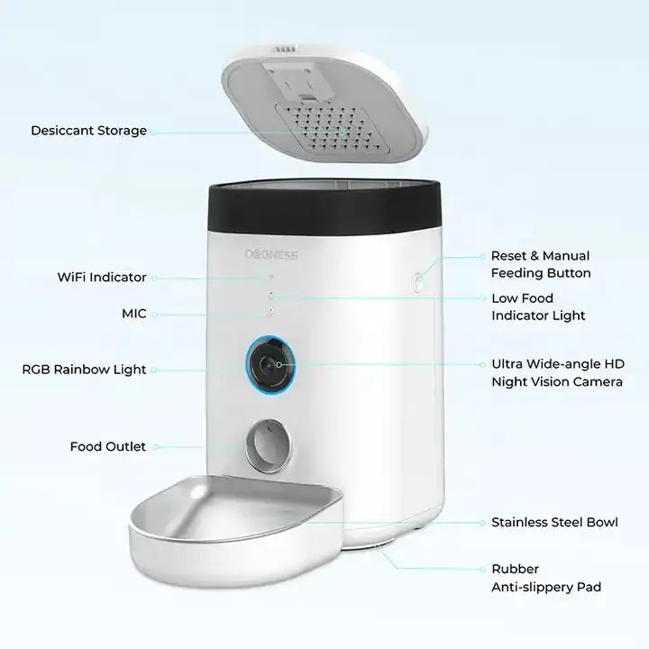 Manufacturer Smart Pet Feeder Cat Food Dispenser Timing App Remote Control Automatic Dog Feeding Bowl