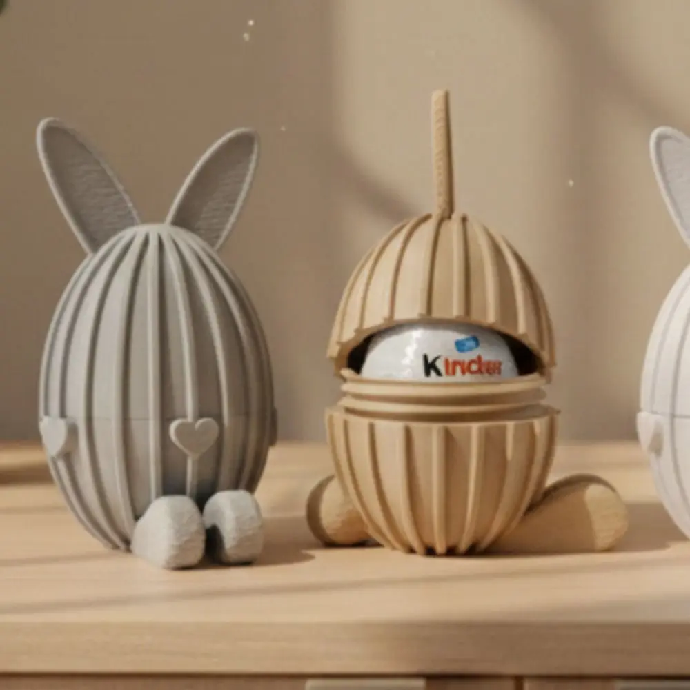 

New Seated Easter Egg Gift Box PLA Cute Bunny Easter Egg Stand 3D Printed Cartoon Rabbit Desktop Ornament Home Decor
