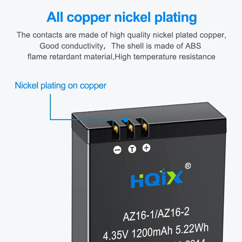 HQIX dla Xiao YI 4K 4K 1. Generacji kamera akcji 2. Generacji AZ16-1 ładowarka az16-2