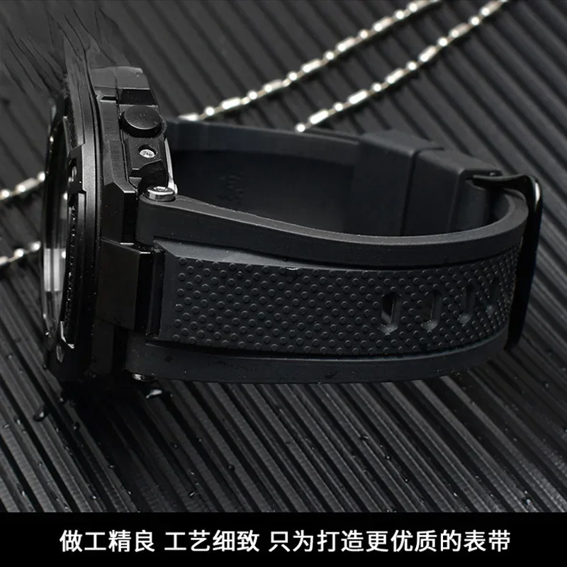 Silicone Watch Strap for Casio GST-W110/S130/B100/100g/S110 Waterproof Sweat-Proof Soft Comfortable Rubber Watchband 26mm