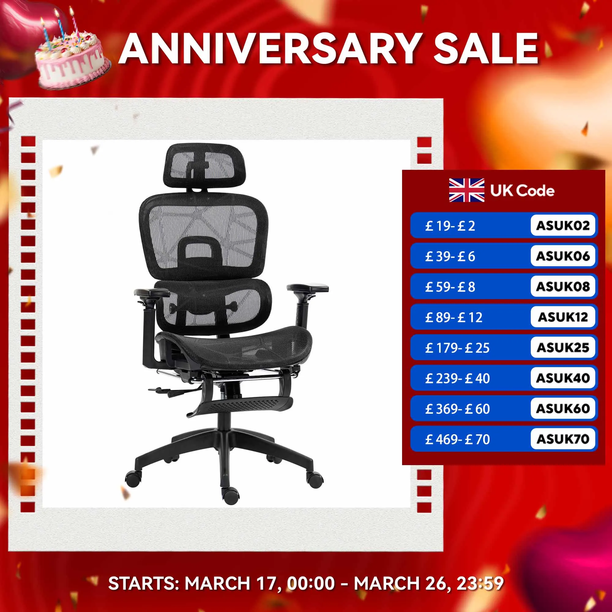 HOMCOM Ergonomic Office Chair Swivel Computer Chair with 3D Armrest Grey