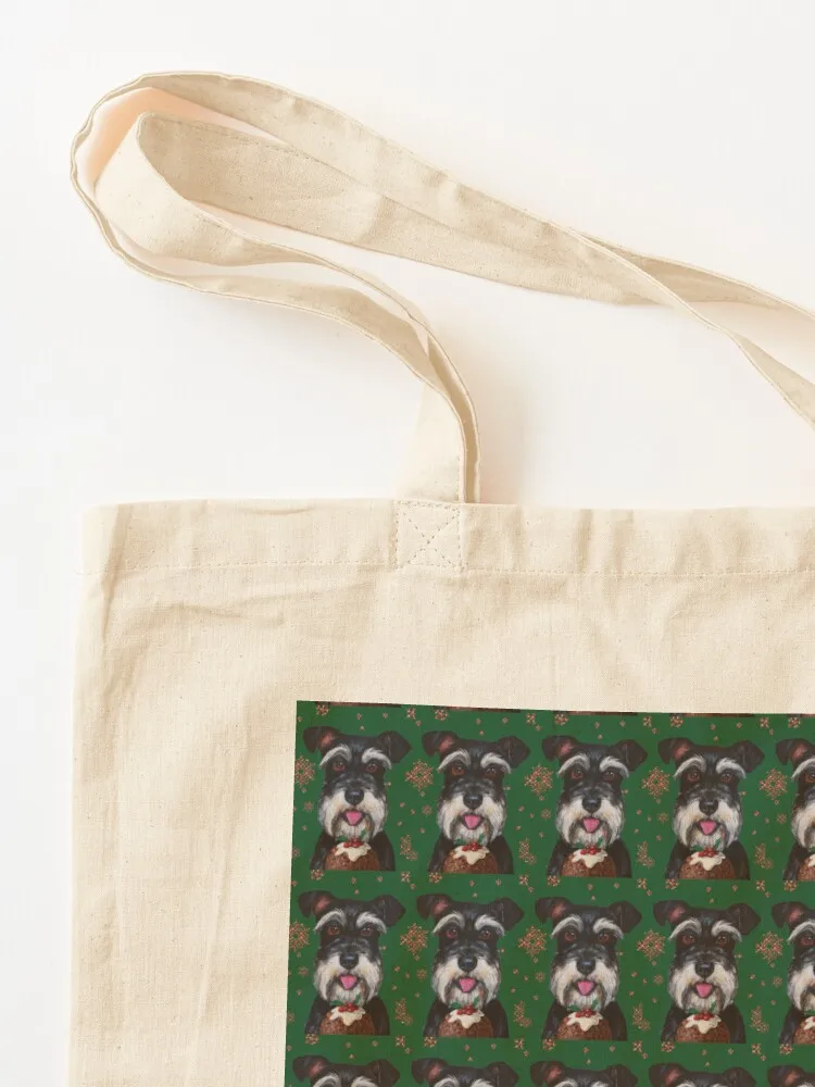 Schnauzer Loves Christmas Pud Tote Bag Large bags for women large tote bag tote bags cloth bags bag luxury women