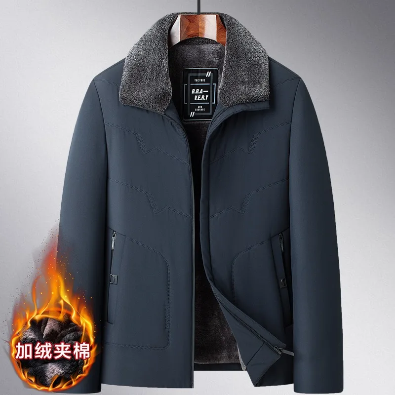 Middle-aged Man's Coat Thick and Warm Version Winter Overcoat Warm Protective Clothing Coat for Middle-aged and Elderly People