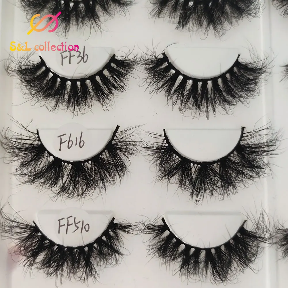 

5D Mink Lashes 100% Hand-made Fluffy Messy Reusable 3D Real Mink Eyelashes Wholesale Bulk Eyelashes Makeup False Eye Lashes