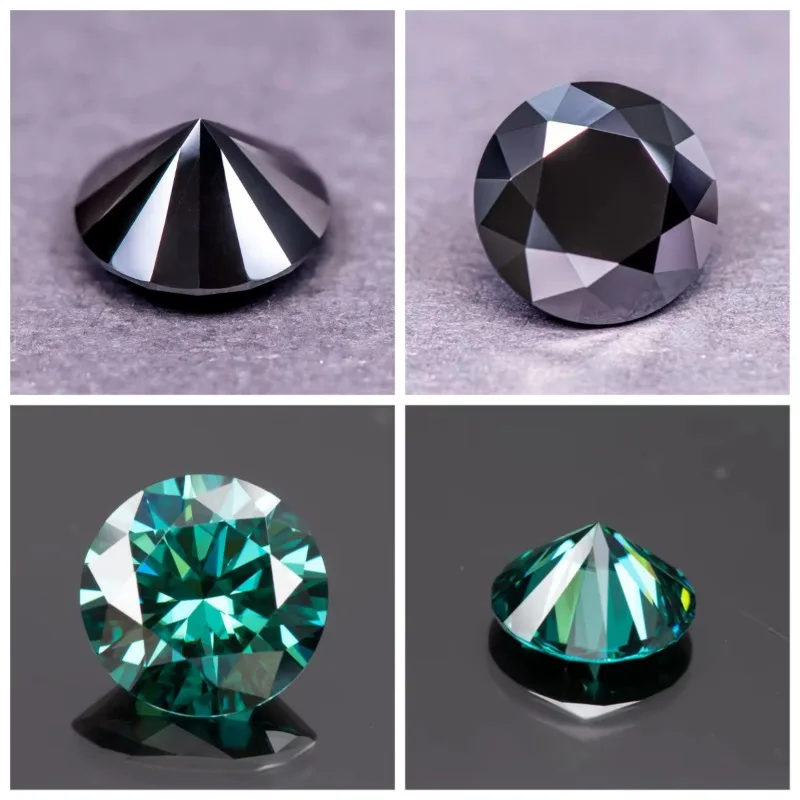 Moissanite Stone Round Cut Rainbow Purple Color DIY Charms Jewelry Making Ring Necklace Earrings Main Materials Certificate