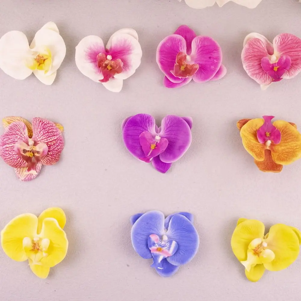 2 pçs estilo coreano borboleta orquídea flor artificial artesanal scrapbooking borboleta artificial orquídea 8.5cm diy