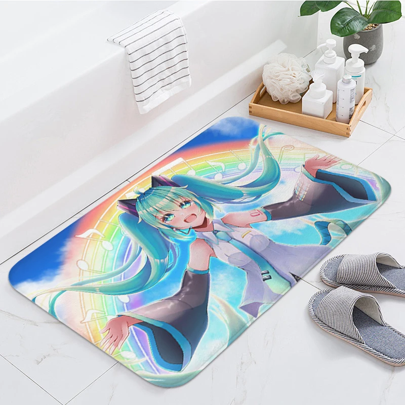 Balcony Corridor Carpet D-Hatsune D-Miku Anime Kitchen Rug House Entrance Mat Slip-resistant Home Custom Doormat Entrance Door