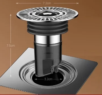 Extended Length Stainless Steel Shower Drain Cover with Large Hair Filter and Silicone Seal for Effective Smell Prevention