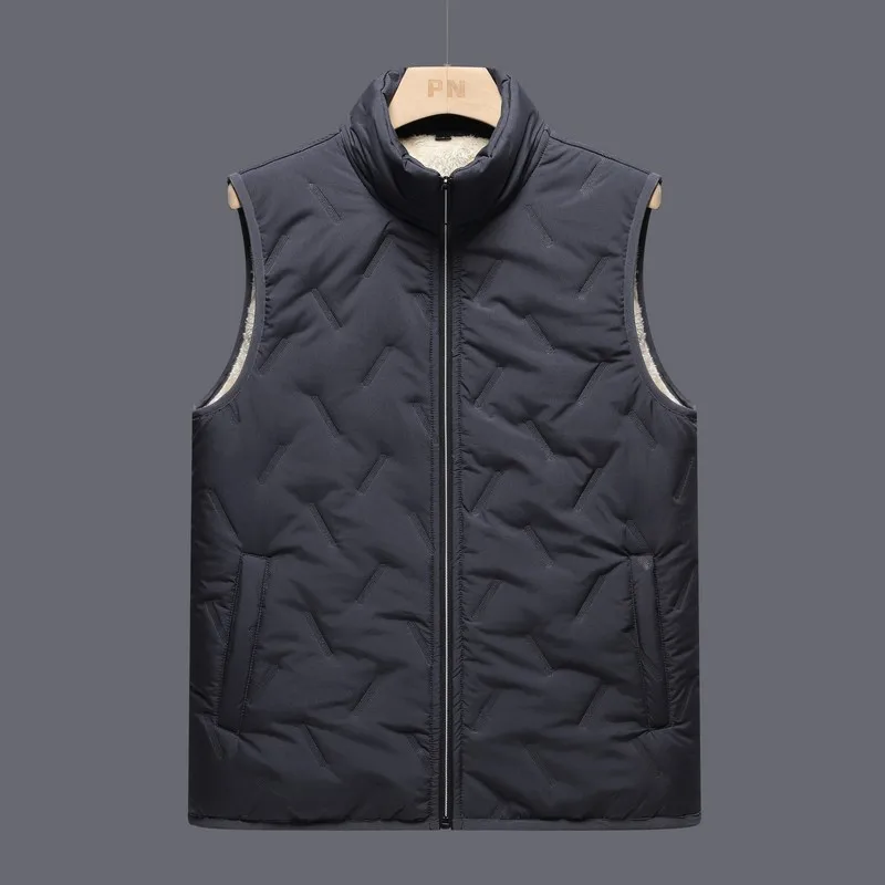 2024 New Men's Vest Plush Thickened Vest Lamb Fleece Elderly Cotton Tank Top Cotton Vest Men's Cotton Shirt Vest for Men