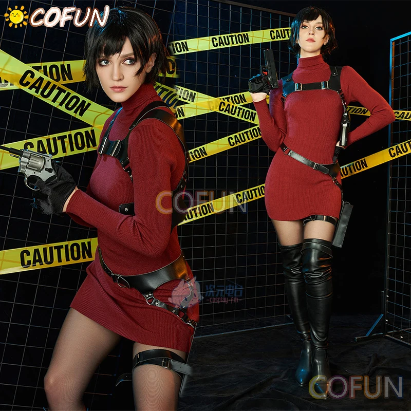 

COFUN Movie Resident Evil 4 Ada Wong Cosplay Costume Halloween Outfits Game Clothing Women Dress