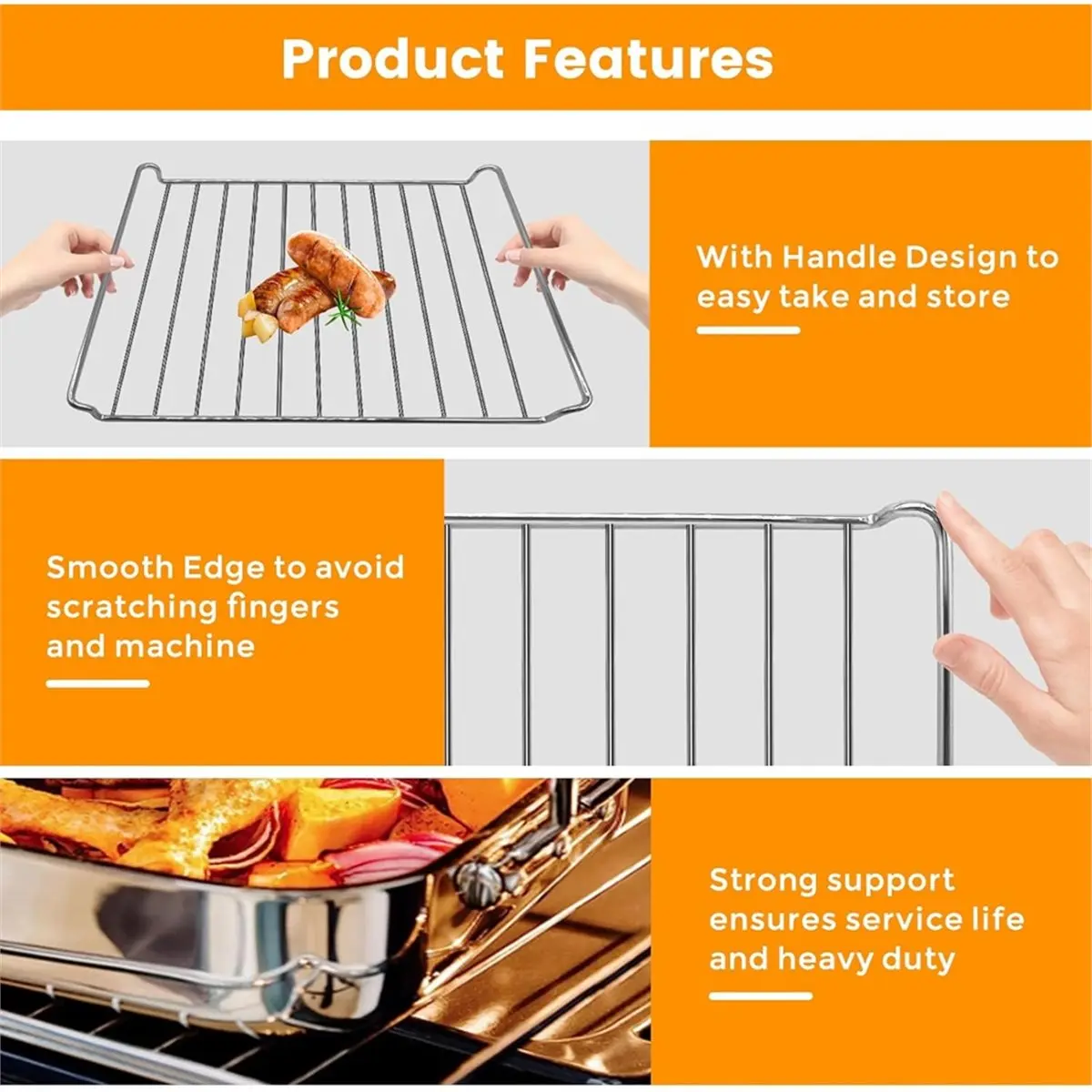 #26W for Cuisinart TOA-60 65 70 Air Fryer Rack,air fryer rack,(Stainless Steel)