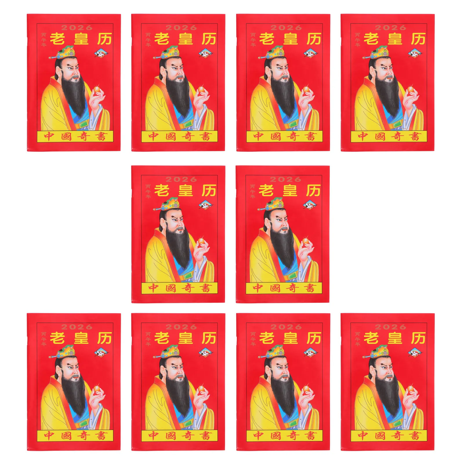 

10Pcs Chinese Lunar Calendar 2026 Horse Year Desk Calendar Traditional Design Illustrated Lunar Year Planner Home Office with 24