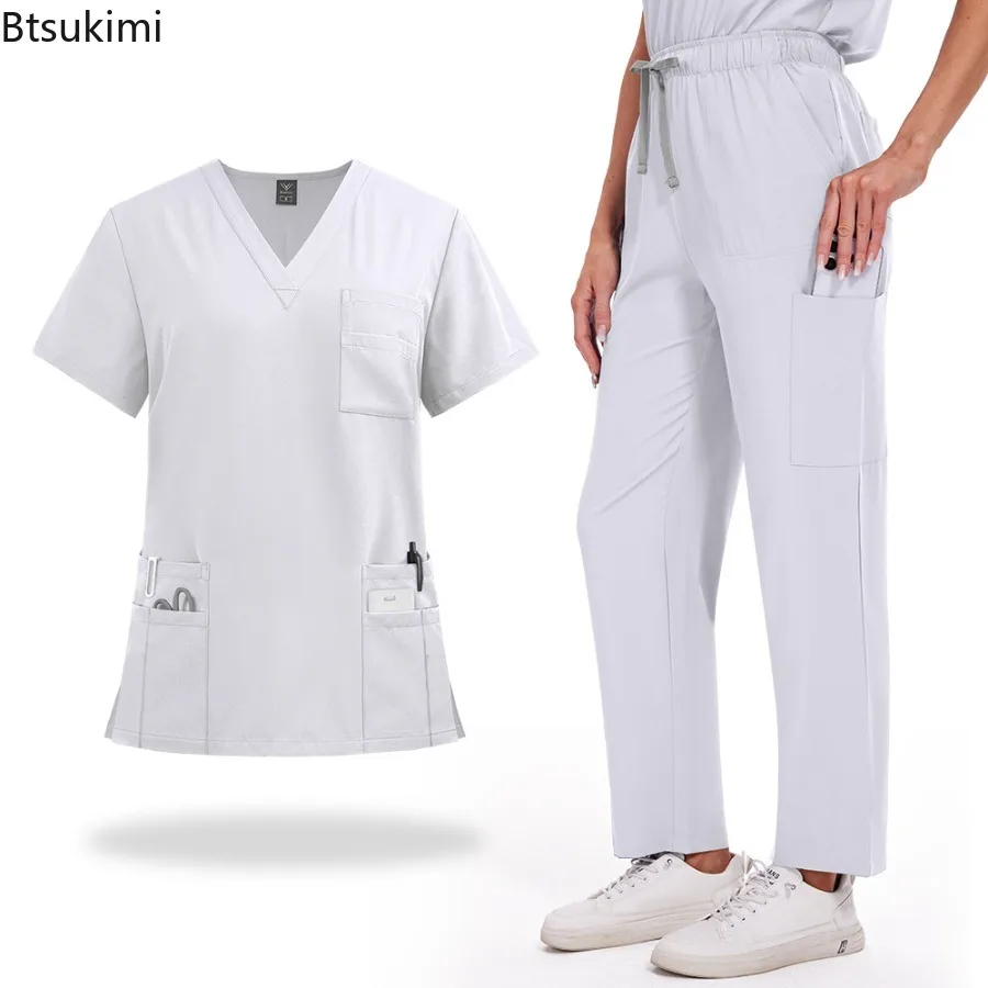 Sommer-Kurzarm-Krankenhausuniformen, Spa-Uniformen, Zahnklinik-Arbeitskleidung, Tierpflege- und Veterinär-Krankenschwester-Sets