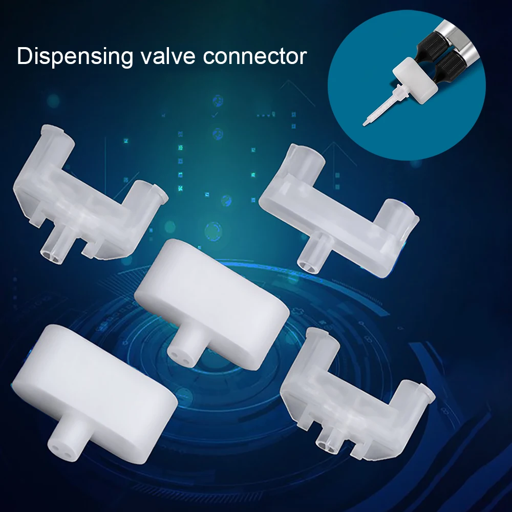 SY Dispenser Valve AB Plastic Mixing Tube Adapte, Dispensing Valve Tee, Double Tee Fluid Dispensing Head Dispensing Accessories