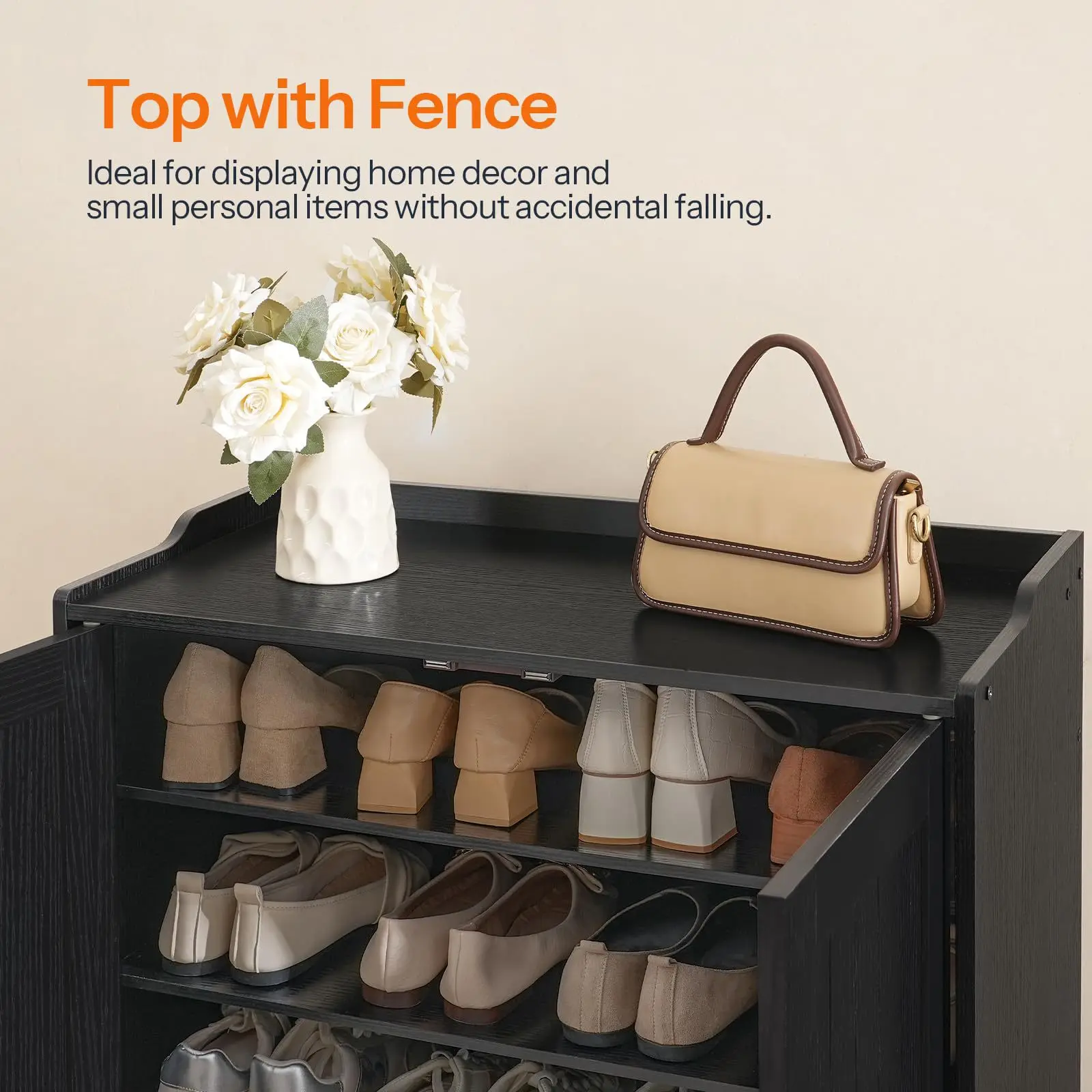 Home shoe cabinet Household integrated wall storage cabinet Solid wood multi-layer large-capacity entrance cabinet