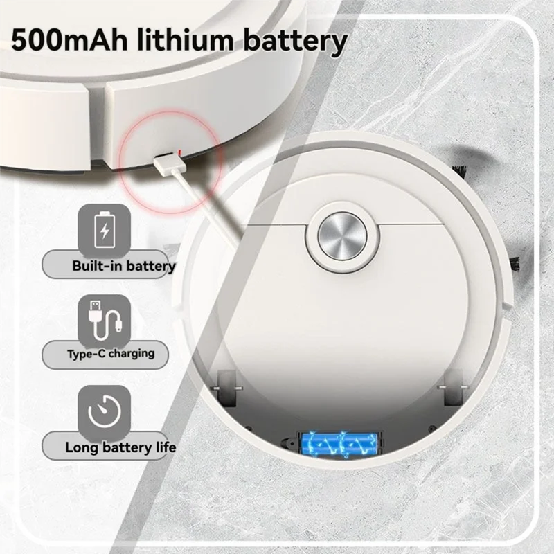 AC39-Robot Vacuum Cleaner Smart Sweeping Technology 300Pa Suction For Hardwood Floors Pet Hair Carpets Easy To Operate