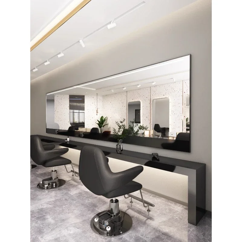 Horizontal barber shop mirror with lamp hair salon special wall wall perm, dye and cut hair Chase mirror