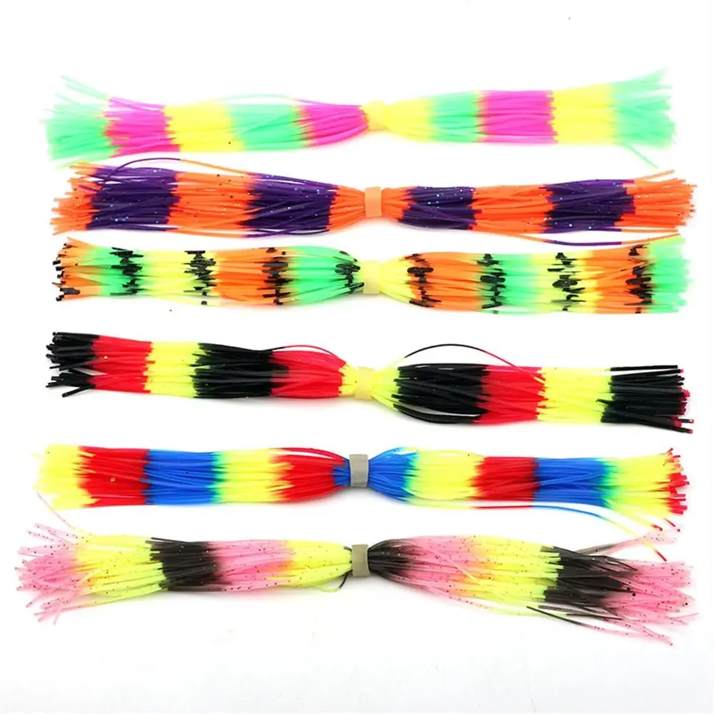 

50 Strands Baitfish Silicone Skirts Fly Tying Material Rainbow Color Buzzbaits Spinner Barred Color DIY Jig Squid Skirt