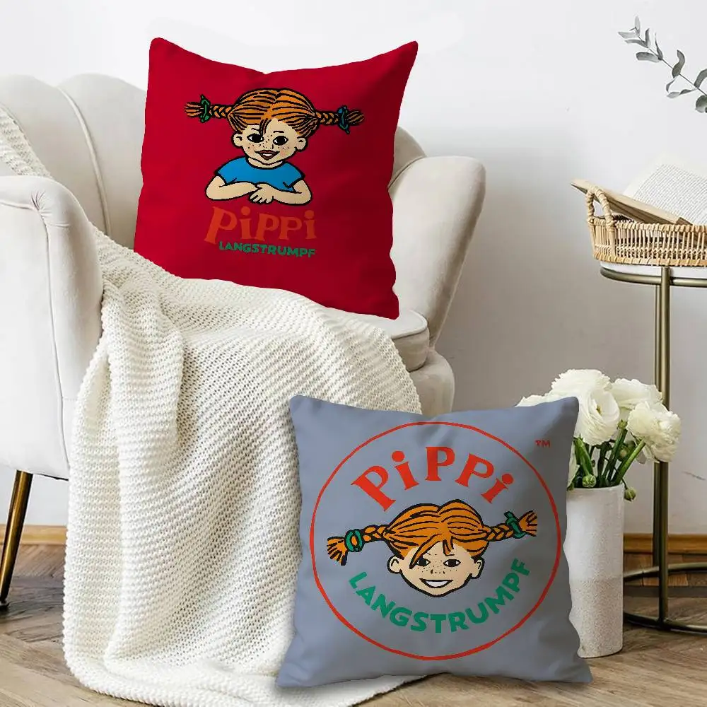 

P-Pippi Longstocking Cushion Cover Pillow Cover Decor Pillowcase Printed Cushion Case for Couch