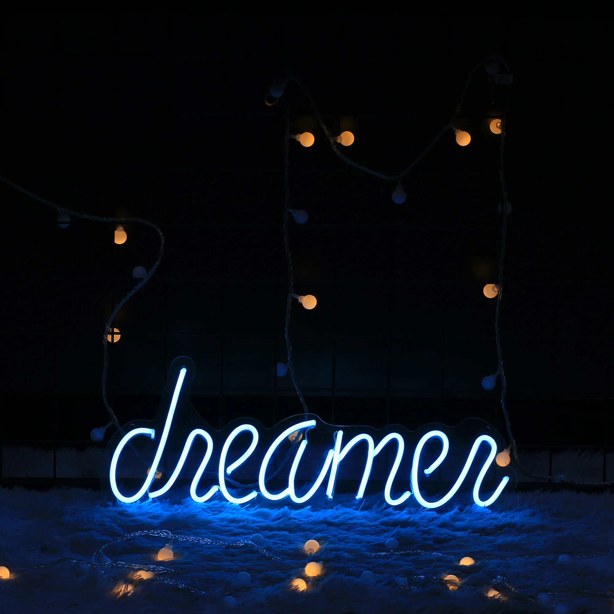 Dreamer-LED Light Signs, Art Decorative Lamp for Shop Logo, Quarto, Pub, Loja, Clube, Discoteca, Sala de jogos, Decoração de parede