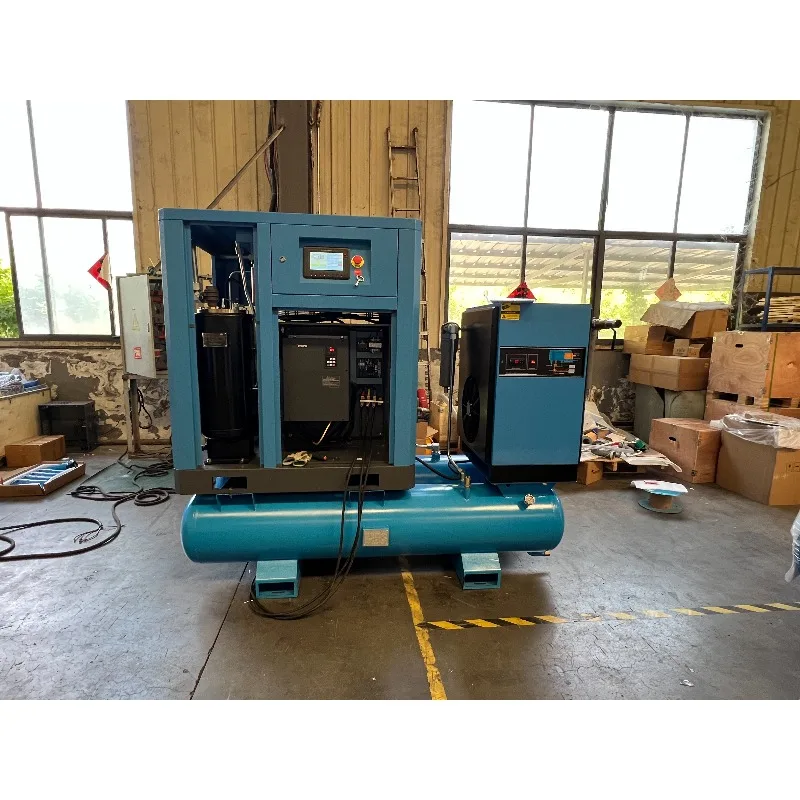 Customized JKT-7.5YB-8S 7.5-37kW Permanent Magnet VFD Screw Air Compressor 4-in-1 With Dryer And Tank Energy Saving For Factory
